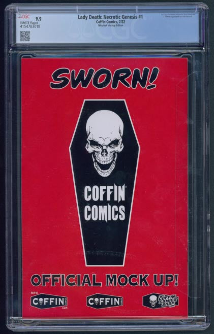 Lady Death: Necrotic Genesis #1 - Whiplash Edition (Mockup) - CGC Signature Series 9.9