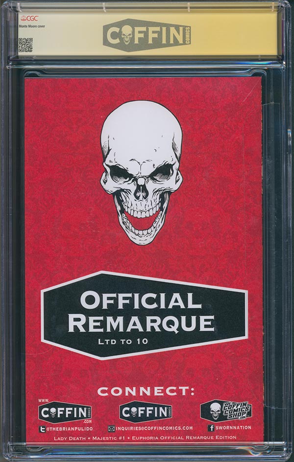 Lady Death: Majestic #1 - Euphoria Official Remarque Edition - CGC Signature Series 9.9 (2721773018)