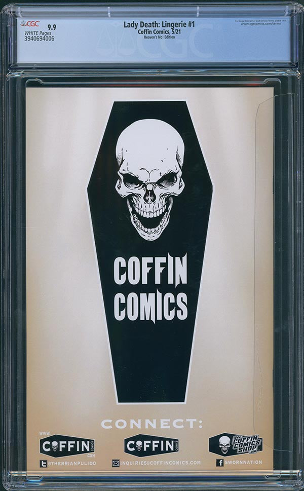 Lady Death: Lingerie #1 - Heaven's No! Edition (LOW #3) - CGC Universal 9.9