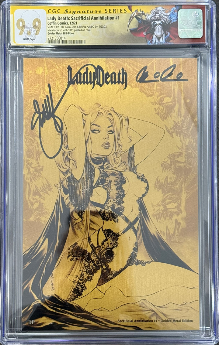 Lady Death: Sacrificial Annihilation - Golden Metal Edition (BP Edition) - CGC Signature Series 9.9