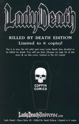 Lady Death: Chaos Rules - Killed by Death Edition (Publisher File Copy)