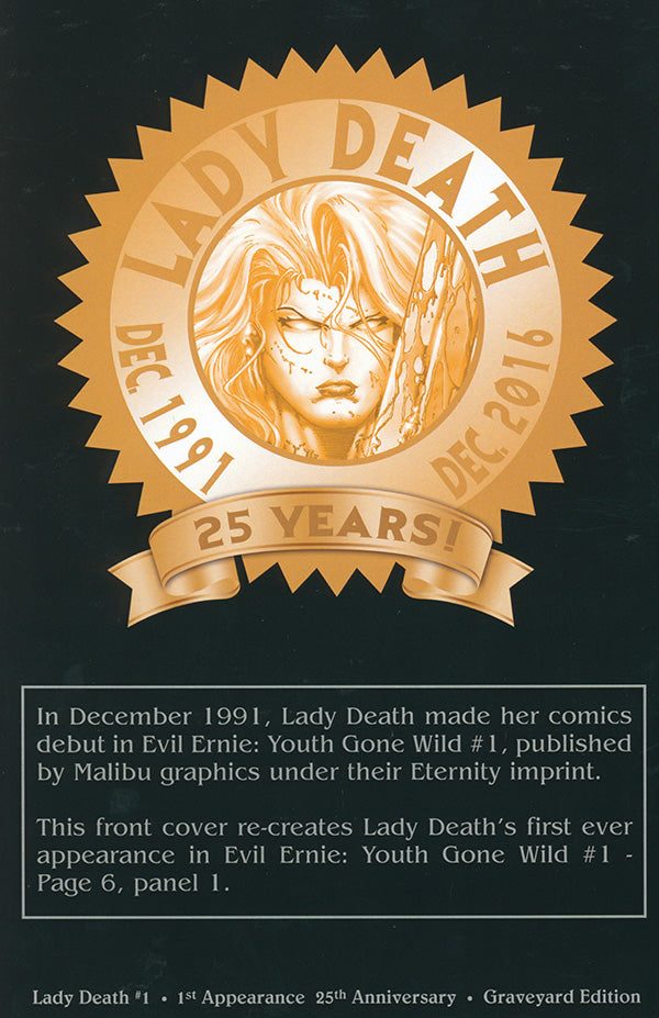 Lady Death #1 - 1st Appearance Graveyard Edition (LOW #3)