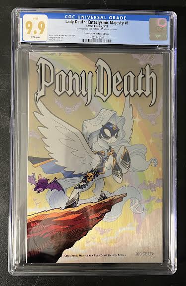 Lady Death: Cataclysmic Majesty - Pony Death Metallic Edition (Mockup) - CGC Signature Series 9.9