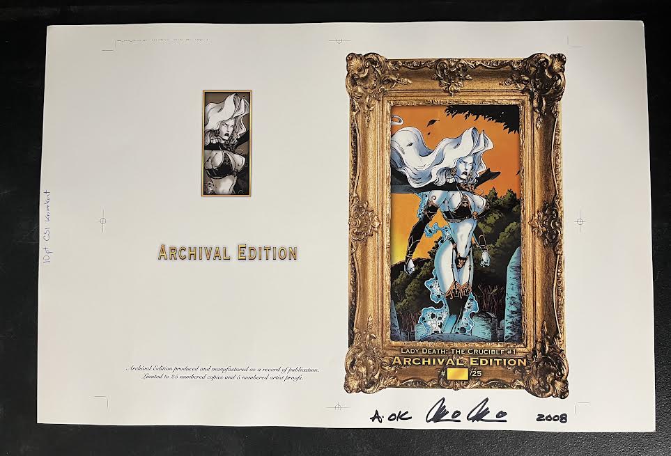 Lady Death: The Crucible #1 - Archival Edition - Cover Proof Sheet