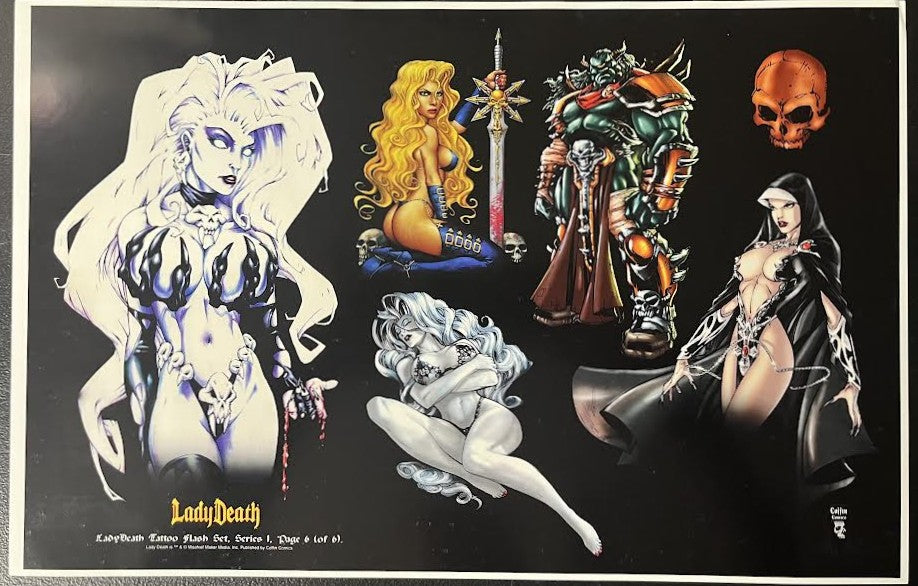 Lady Death Tattoo Flash Series 1 Sheet Set