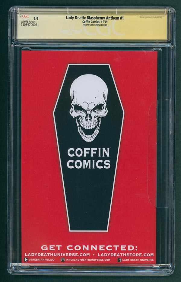 Lady Death: Blasphemy Anthem - Naughty Lady Satanus Edition (Mockup) - Dawn/Pulido Signed - CGC Signature Series 9.9