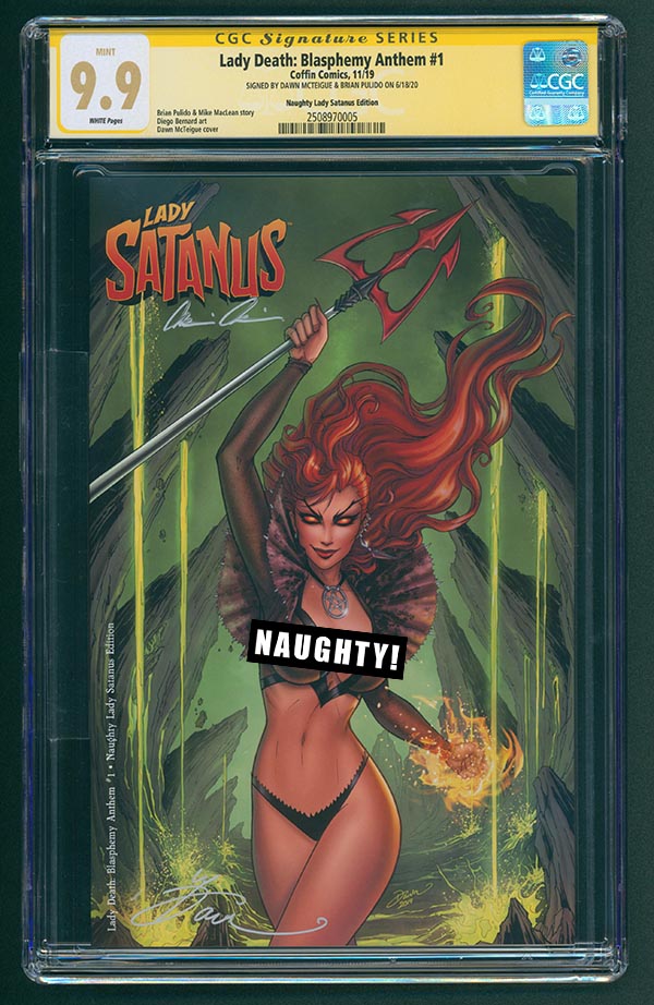 Lady Death: Blasphemy Anthem - Naughty Lady Satanus Edition (Mockup) - Dawn/Pulido Signed - CGC Signature Series 9.9