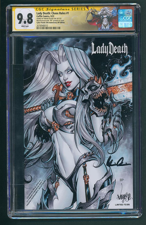 Lady Death: Chaos Rules #1 - Cyber Fiends 25th Anniversary Edition (BP Edition!) - CGC Signature Series 9.8