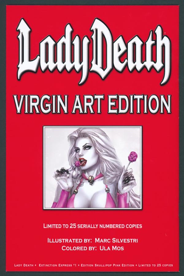 Lady Death: Extinction Express #1 - Pink Skullipop Virgin Art Edition (LOW #2)