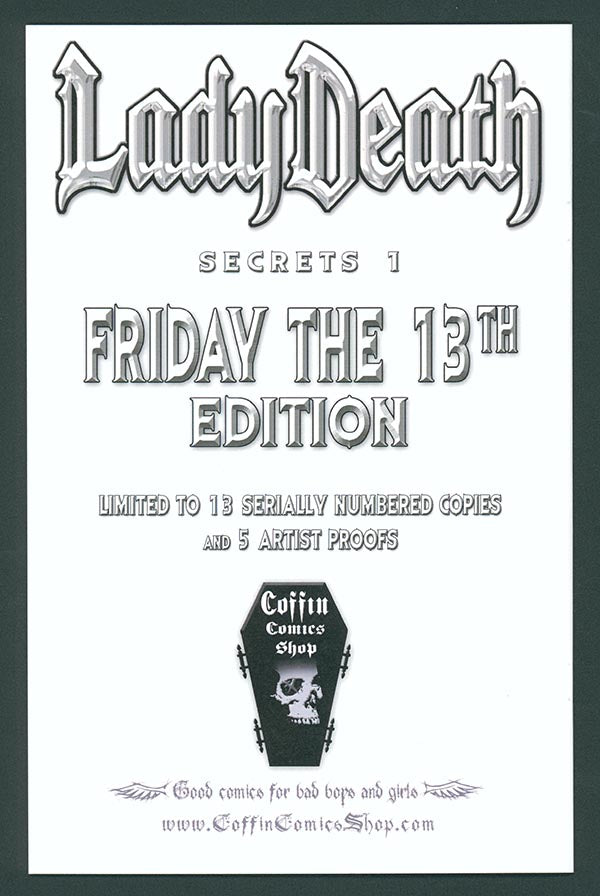 Lady Death: Secrets #1 - Friday the 13th Edition [2014] - (Artist Proof #2)