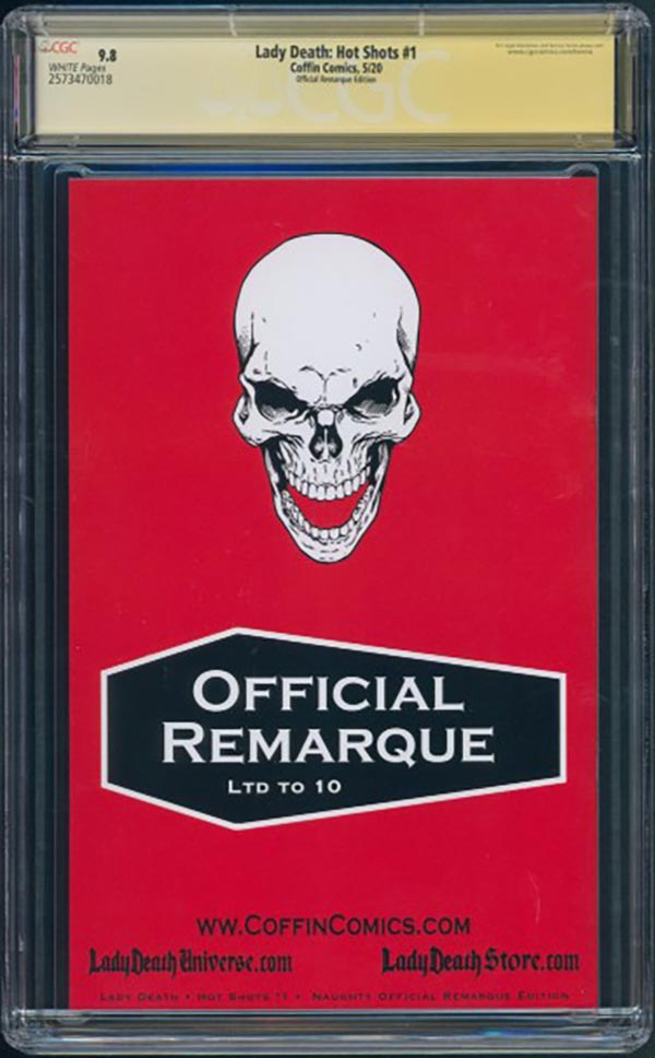 Lady Death: Hot Shots #1 - Naughty Official Remarque Edition - CGC Signature Series 9.8
