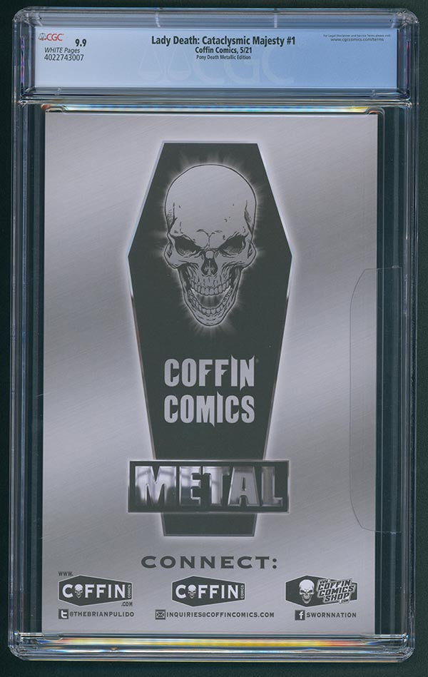 Lady Death: Cataclysmic Majesty - Pony Death Metallic Edition (Mockup) - CGC Signature Series 9.9