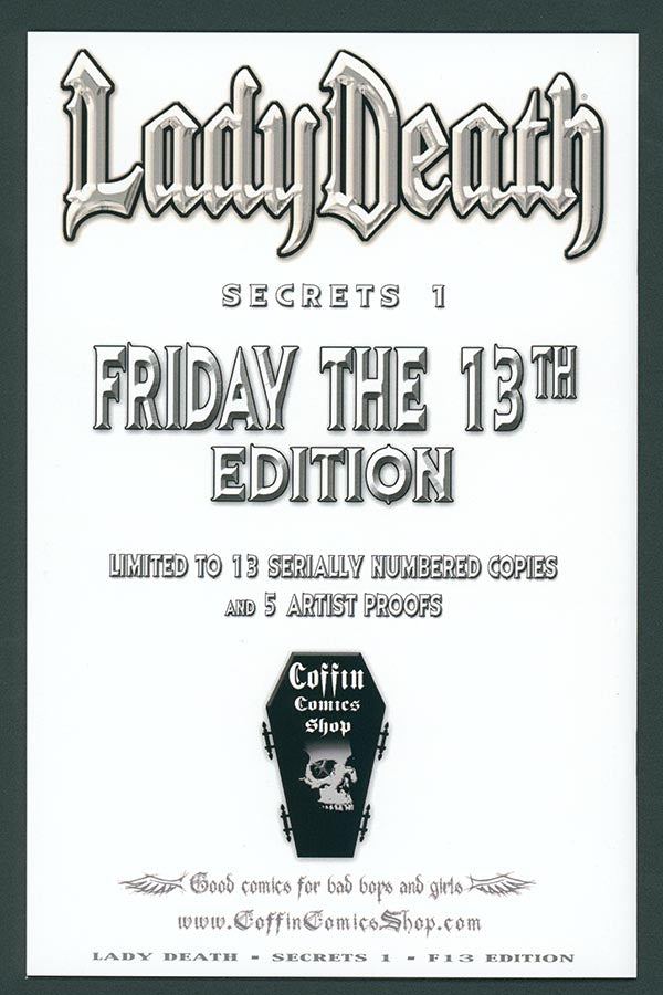 Lady Death: Secrets #1 - F13 Edition (2013) - Artist Proof #2