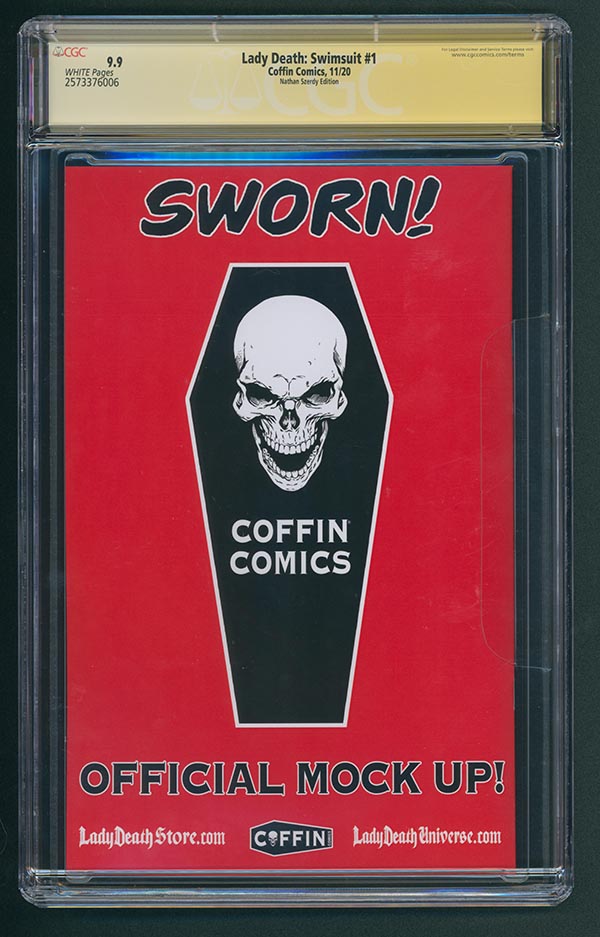 Lady Death: Swimsuit #1 - Nathan Szerdy Edition - CGC Signature Series 9.9