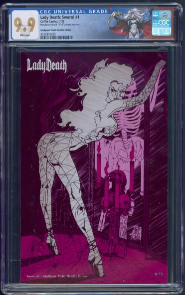 Lady Death: Sworn #1 - Skullgazer Violet Metallic Edition (LOW #6) - CGC Universal 9.9