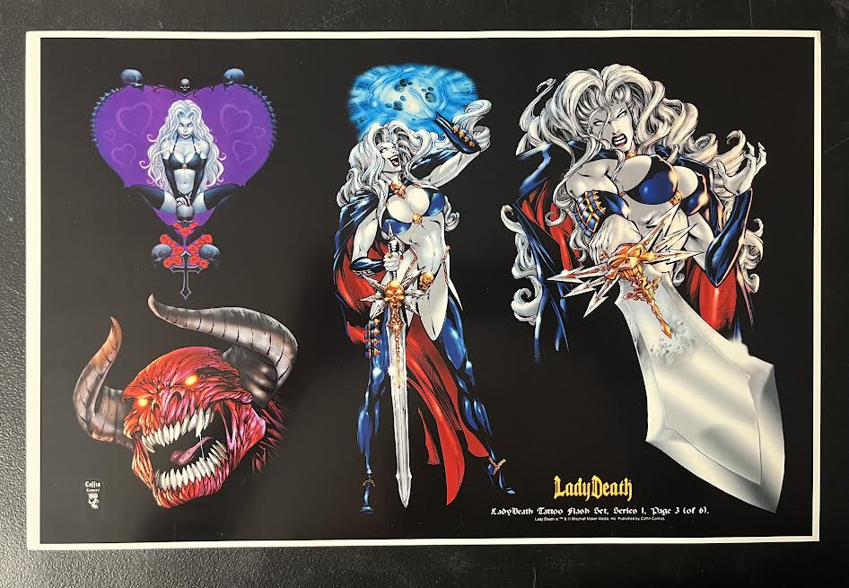 Lady Death Tattoo Flash Series 1 Sheet Set