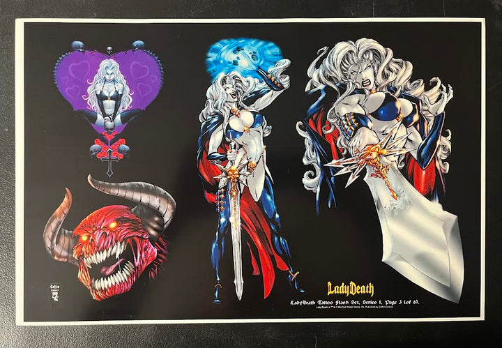 Lady Death Tattoo Flash Series 1 Sheet Set