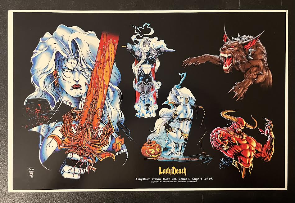 Lady Death Tattoo Flash Series 1 Sheet Set