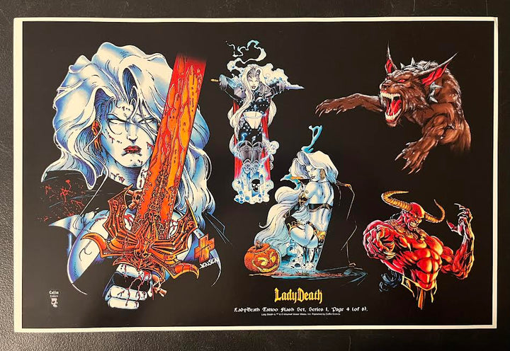 Lady Death Tattoo Flash Series 1 Sheet Set