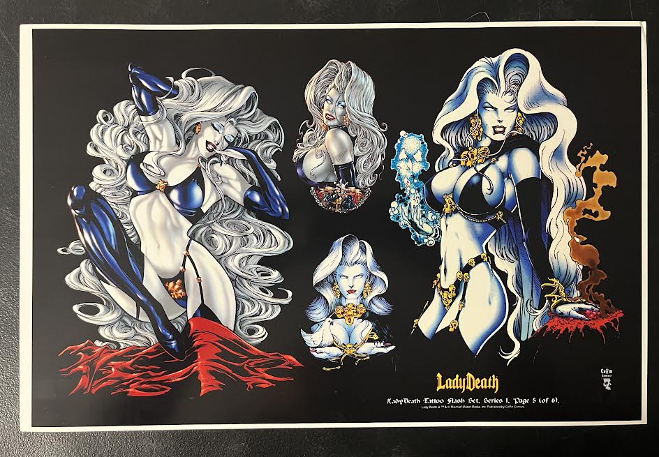 Lady Death Tattoo Flash Series 1 Sheet Set
