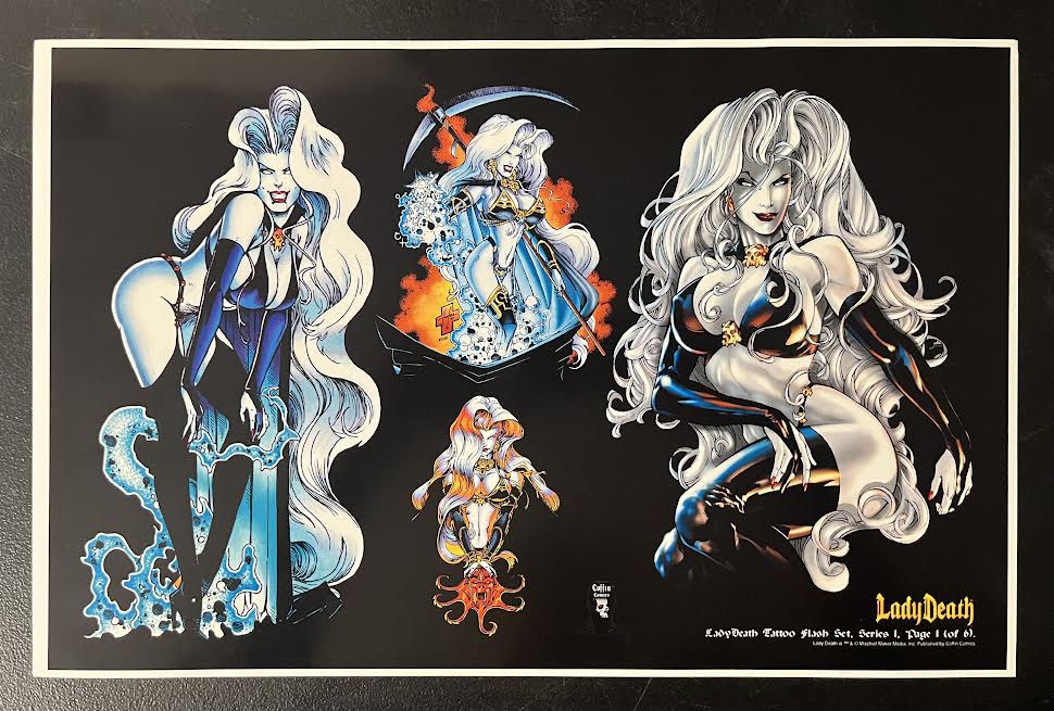 Lady Death Tattoo Flash Series 1 Sheet Set
