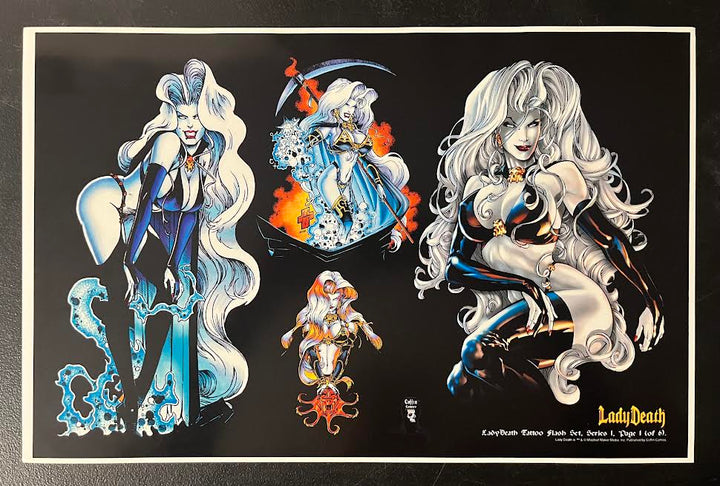 Lady Death Tattoo Flash Series 1 Sheet Set