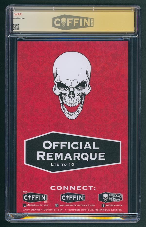 Lady Death: Devotions #1 - Tempter Official Remarque Edition - CGC Signature Series 9.8