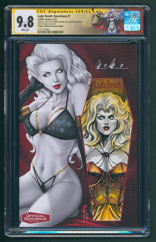 Lady Death: Devotions #1 - Tempter Official Remarque Edition - CGC Signature Series 9.8
