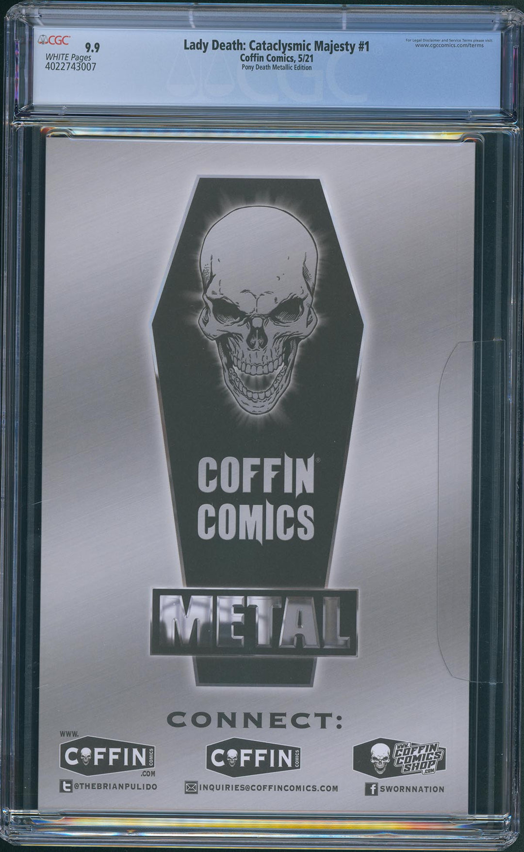 Lady Death: Cataclysmic Majesty - Pony Death Metallic Edition (Mockup) - CGC Signature Series 9.9