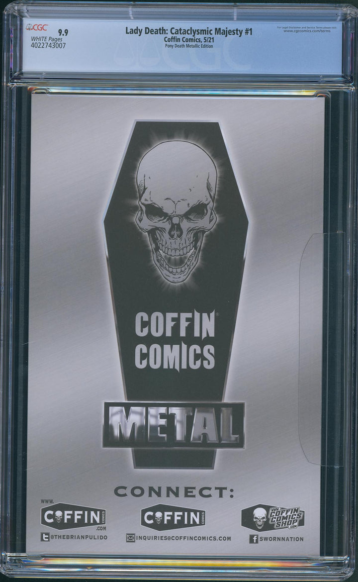 Lady Death: Cataclysmic Majesty - Pony Death Metallic Edition (Mockup) - CGC Signature Series 9.9